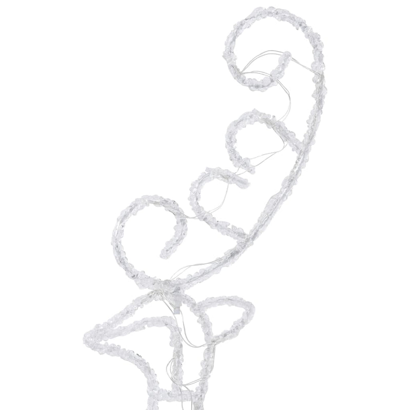 vidaXL Acrylic Christmas Flying Reindeer&Sleigh 260x21x87cm Cold White