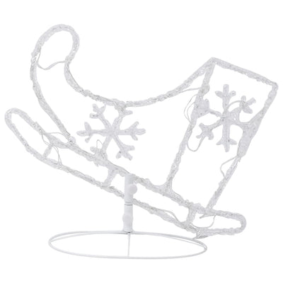 vidaXL Acrylic Christmas Flying Reindeer&Sleigh 260x21x87cm Cold White