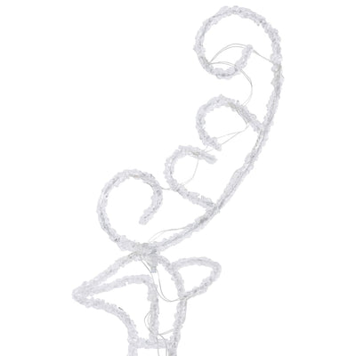 vidaXL Acrylic Christmas Flying Reindeer&Sleigh 260x21x87cm Cold White