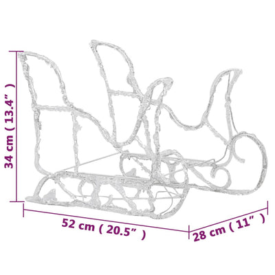 vidaXL Reindeers & Sleigh Christmas Decoration 280x28x55 cm Acrylic