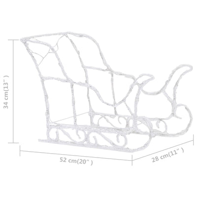 vidaXL Reindeers & Sleigh Christmas Decoration 280x28x55 cm Acrylic