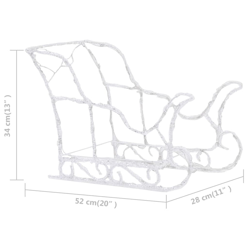 vidaXL Reindeers & Sleigh Christmas Decoration 280x28x55 cm Acrylic