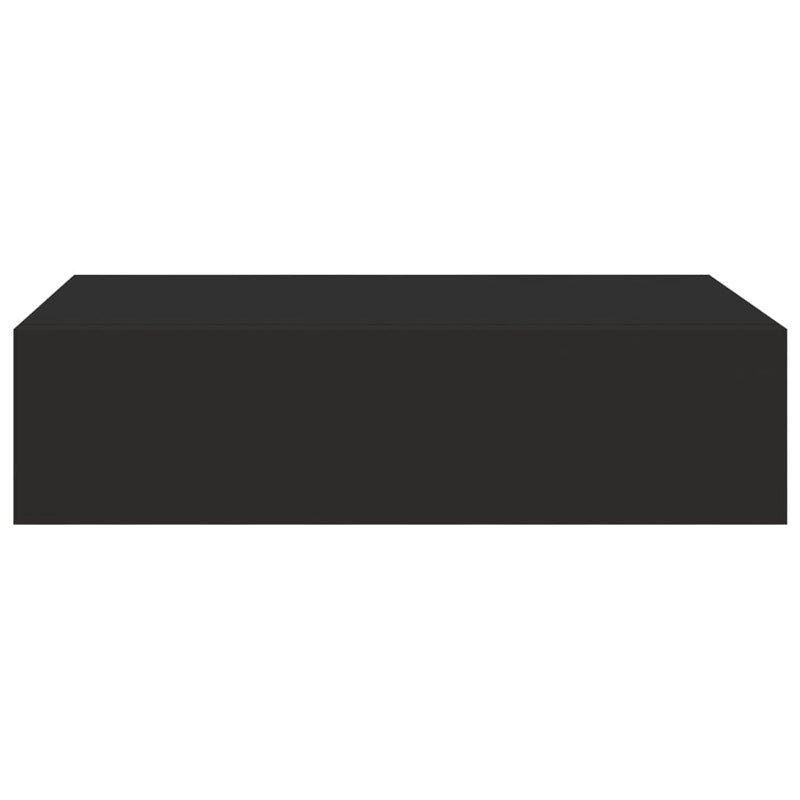 vidaXL Wall-mounted Drawer Shelf Black 40x23.5x10cm MDF