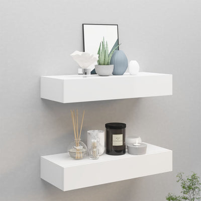 vidaXL Wall-mounted Drawer Shelves 2 pcs Black 40x23.5x10cm MDF