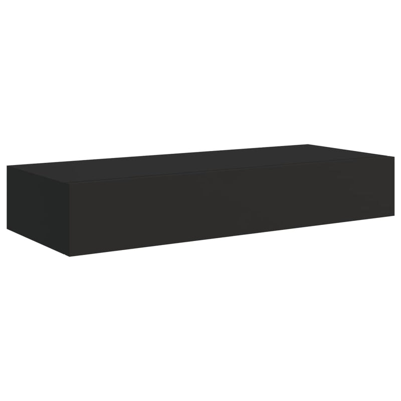 vidaXL Wall-mounted Drawer Shelf Black 40x23.5x10cm MDF