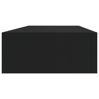 vidaXL Wall-mounted Drawer Shelf Black 40x23.5x10cm MDF