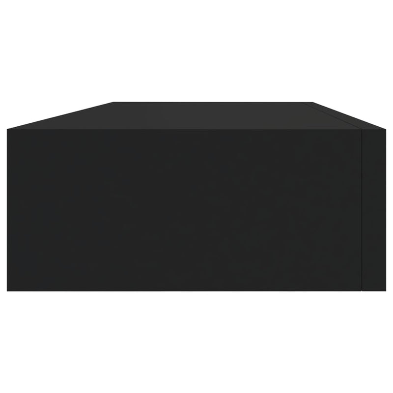 vidaXL Wall-mounted Drawer Shelf Black 40x23.5x10cm MDF
