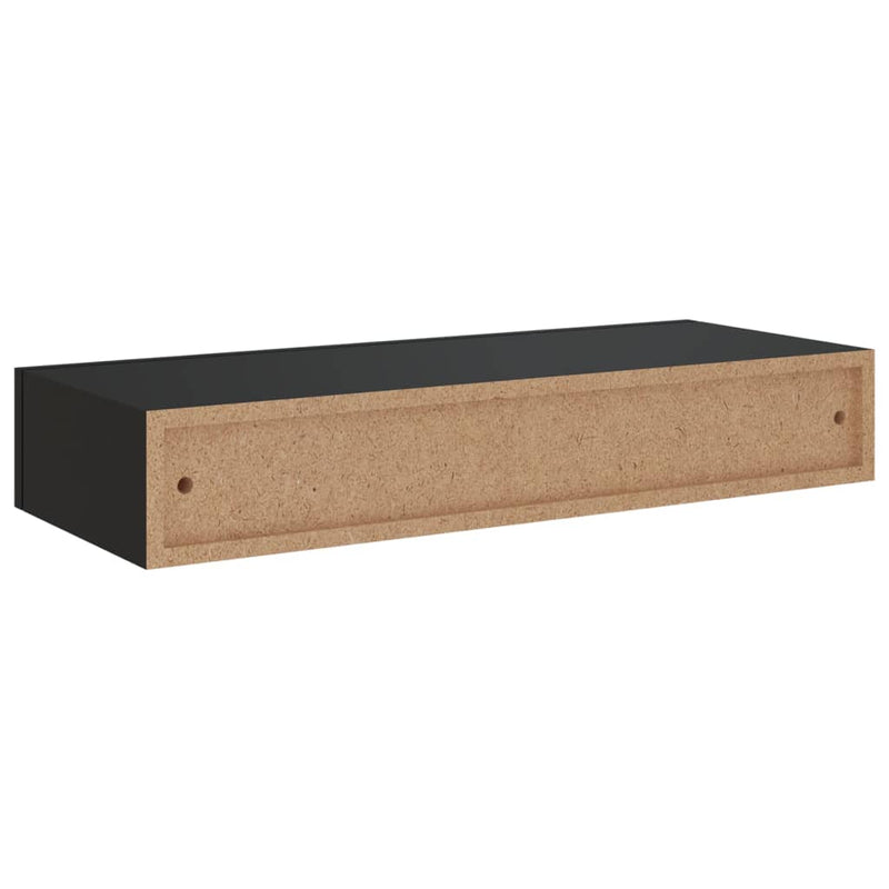 vidaXL Wall-mounted Drawer Shelves 2 pcs Black 40x23.5x10cm MDF