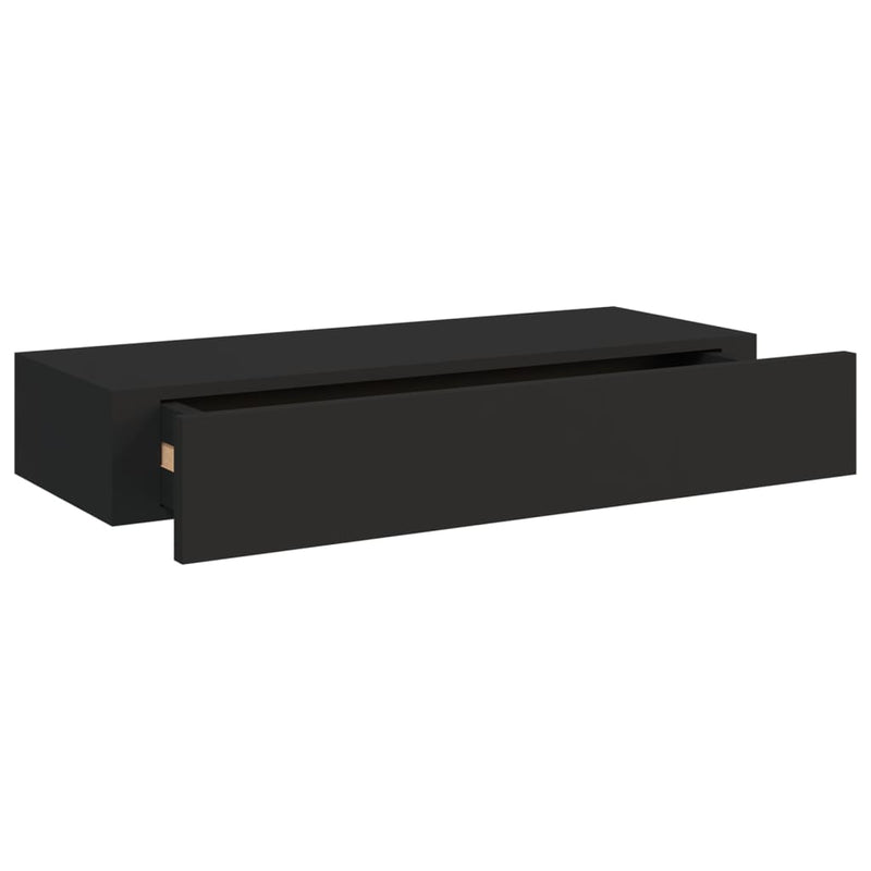 vidaXL Wall-mounted Drawer Shelves 2 pcs Black 40x23.5x10cm MDF