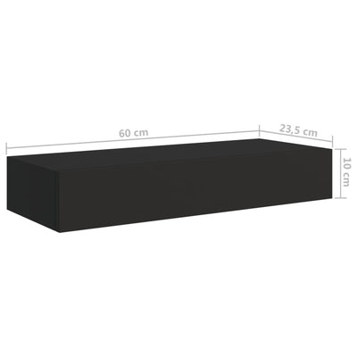 vidaXL Wall-mounted Drawer Shelves 2 pcs Black 40x23.5x10cm MDF
