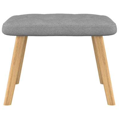 vidaXL Relaxing Chair with a Stool Light Grey Fabric