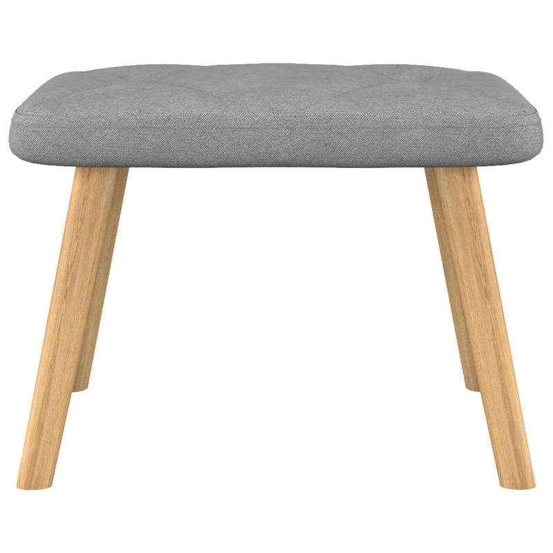 vidaXL Relaxing Chair with a Stool Light Grey Fabric
