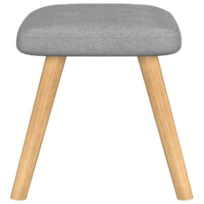 vidaXL Relaxing Chair with a Stool Light Grey Fabric