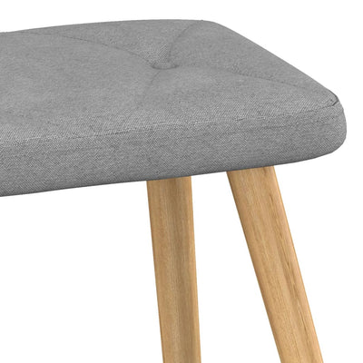 vidaXL Relaxing Chair with a Stool Light Grey Fabric