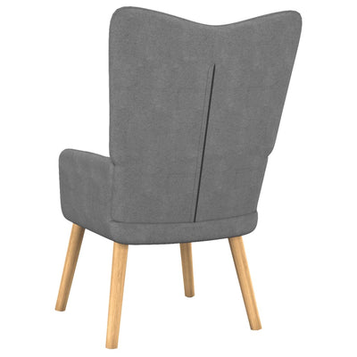 vidaXL Relaxing Chair with a Stool Light Grey Fabric