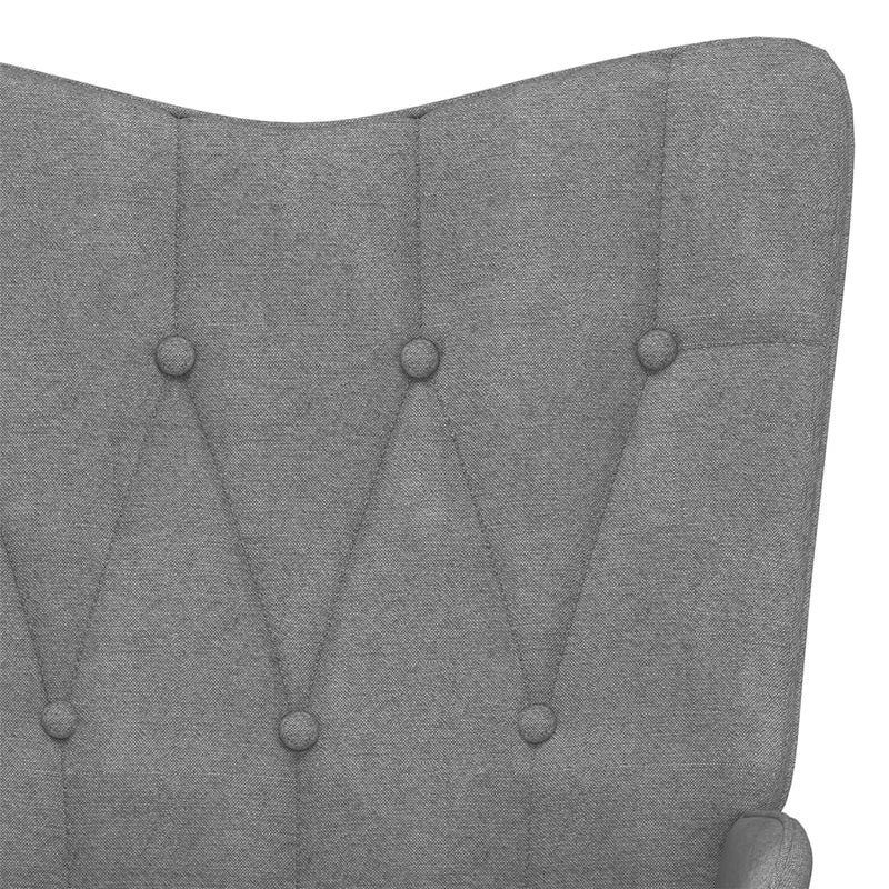 vidaXL Relaxing Chair with a Stool Light Grey Fabric