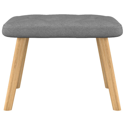vidaXL Relaxing Chair with a Stool Light Grey Fabric