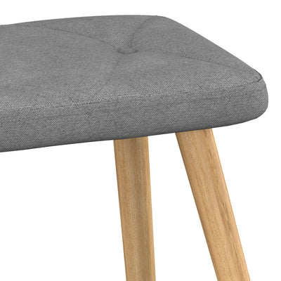 vidaXL Relaxing Chair with a Stool Light Grey Fabric