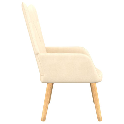 vidaXL Relaxing Chair with a Stool Light Grey Fabric