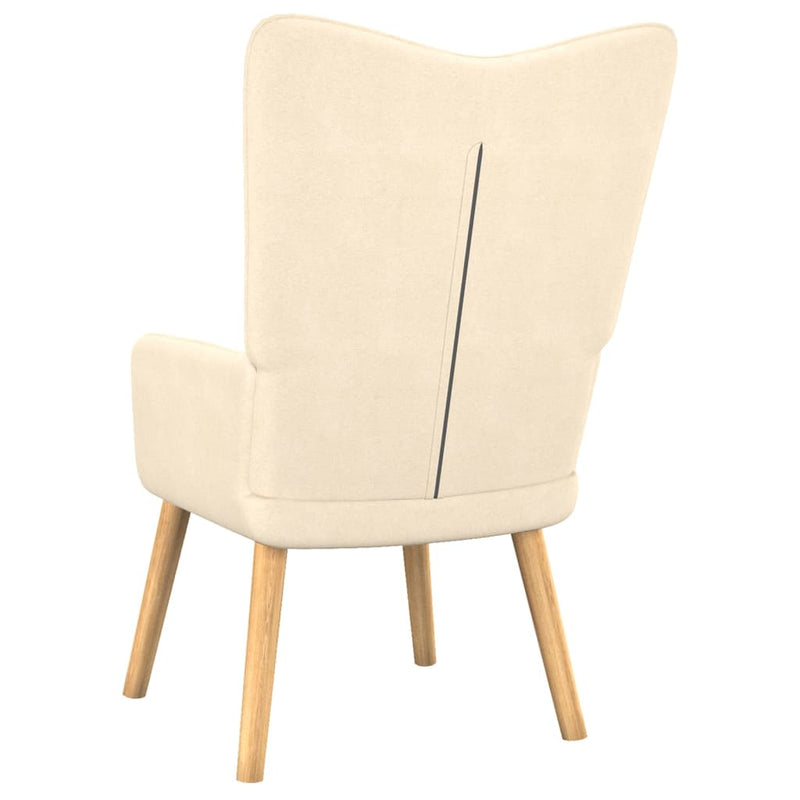 vidaXL Relaxing Chair with a Stool Light Grey Fabric