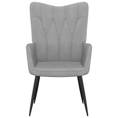 vidaXL Relaxing Chair with a Stool Dark Grey Fabric