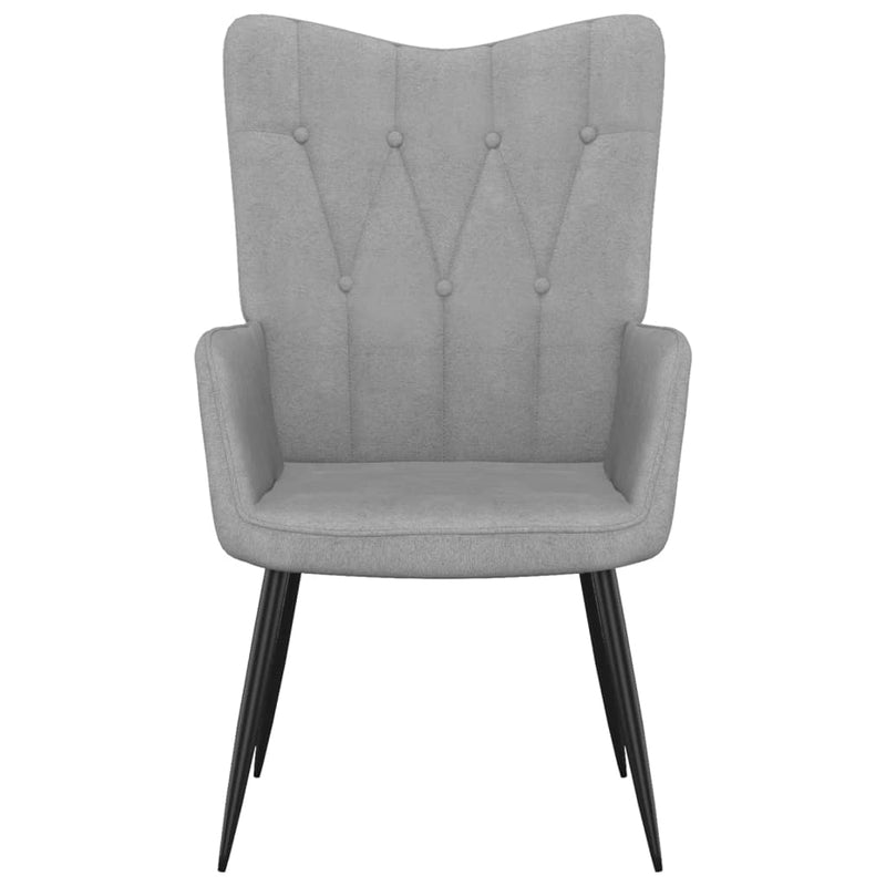 vidaXL Relaxing Chair with a Stool Dark Grey Fabric