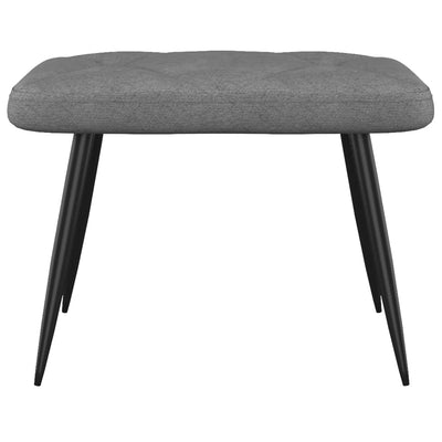 vidaXL Relaxing Chair with a Stool Dark Grey Fabric
