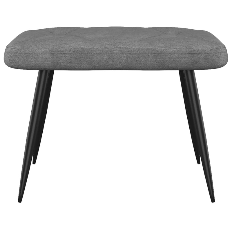 vidaXL Relaxing Chair with a Stool Dark Grey Fabric