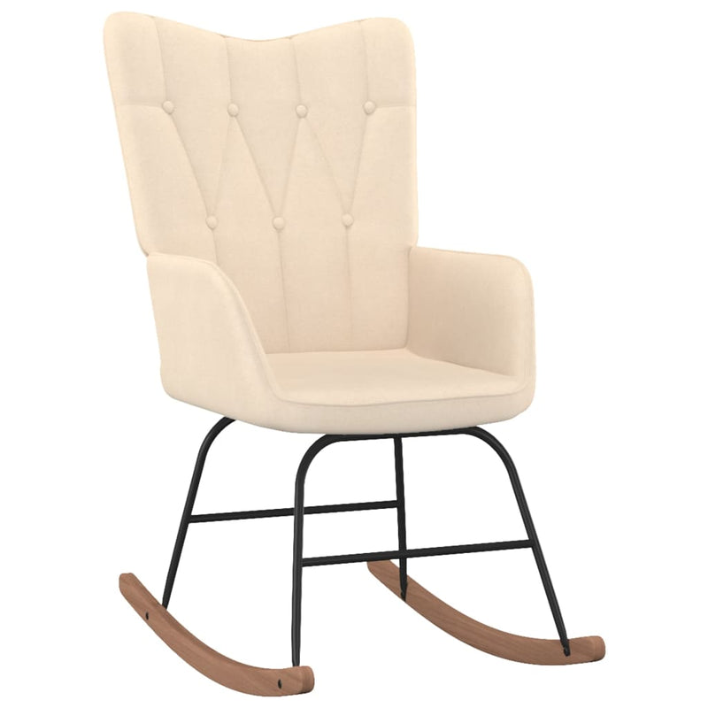 vidaXL Rocking Chair Cream Fabric
