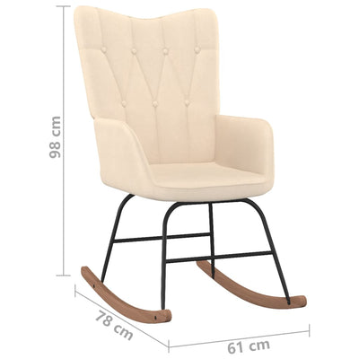 vidaXL Rocking Chair Cream Fabric