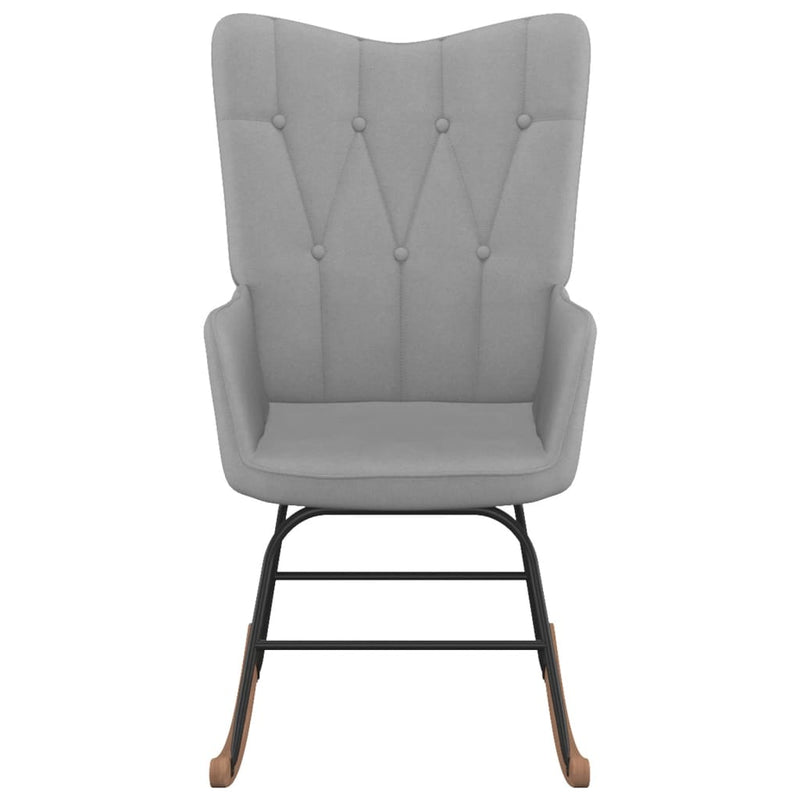 vidaXL Rocking Chair with a Stool Mustard Yellow Fabric