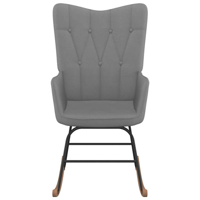 vidaXL Rocking Chair with a Stool Mustard Yellow Fabric