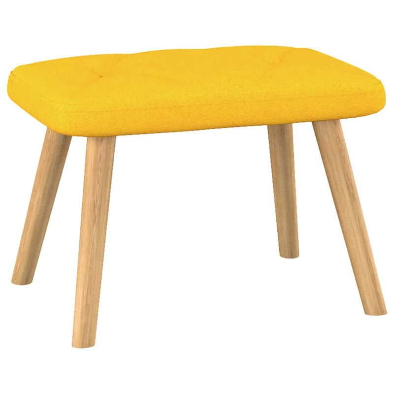 vidaXL Rocking Chair with a Stool Mustard Yellow Fabric