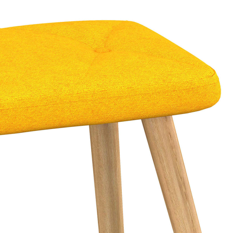 vidaXL Rocking Chair with a Stool Mustard Yellow Fabric