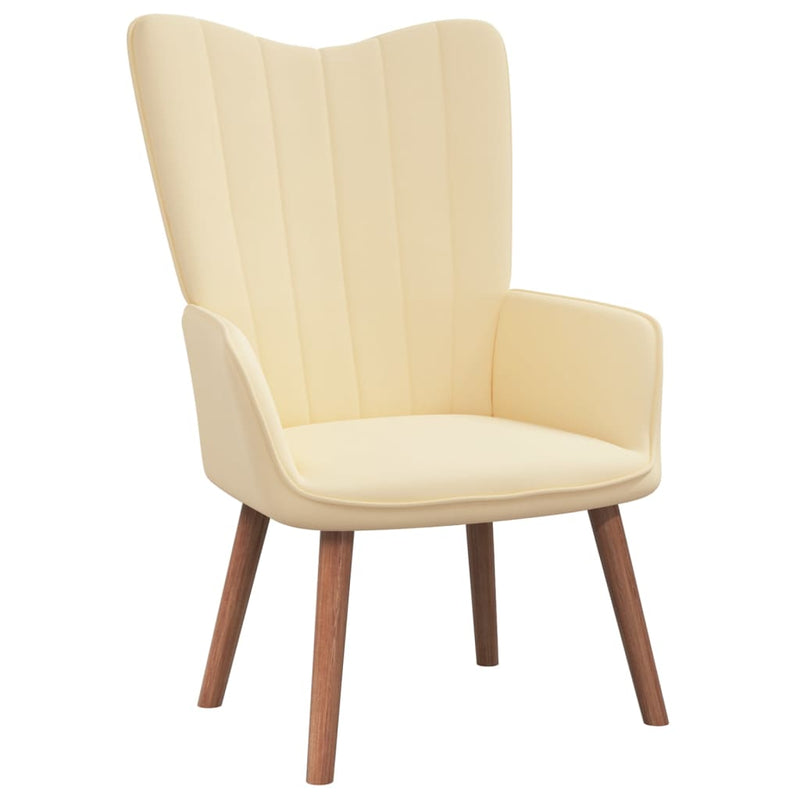 vidaXL Relaxing Chair Cream White Velvet