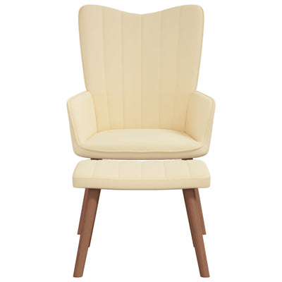 vidaXL Relaxing Chair with a Stool Mustard Yellow Velvet