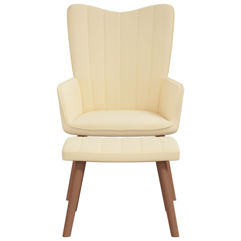 vidaXL Relaxing Chair with a Stool Mustard Yellow Velvet