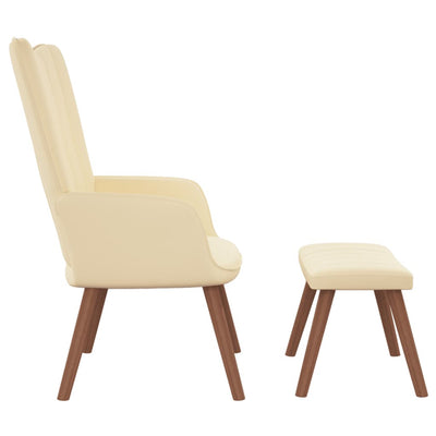 vidaXL Relaxing Chair with a Stool Mustard Yellow Velvet