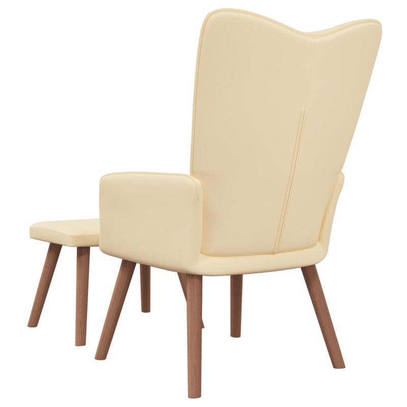 vidaXL Relaxing Chair with a Stool Mustard Yellow Velvet