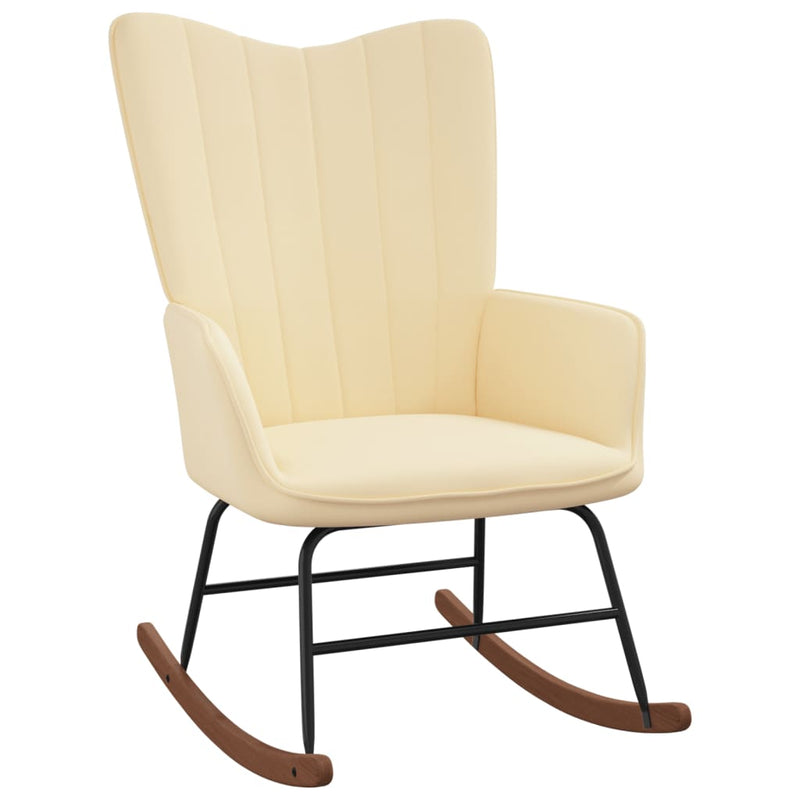 vidaXL Rocking Chair Cream White Velvet