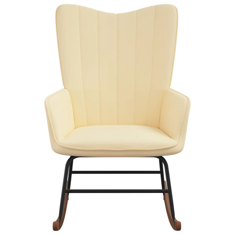 vidaXL Rocking Chair Cream White Velvet