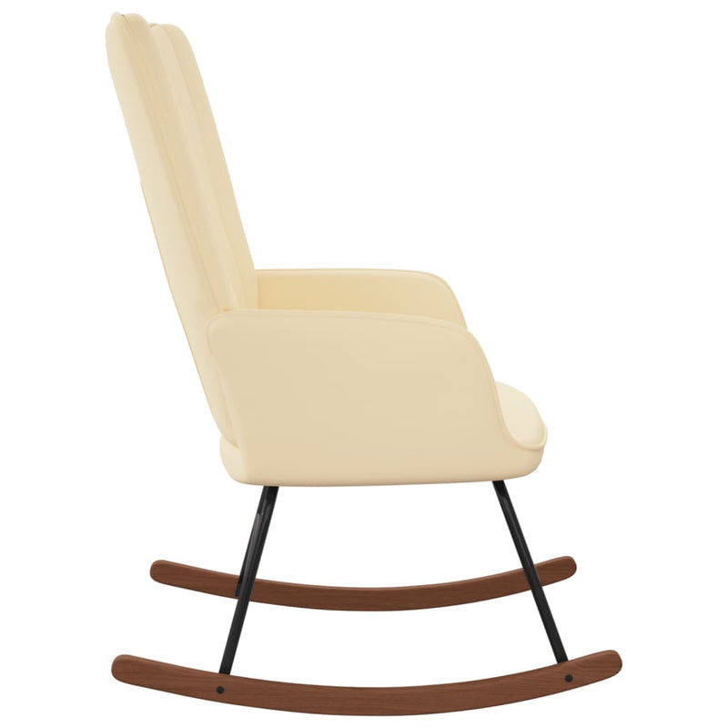 vidaXL Rocking Chair Cream White Velvet