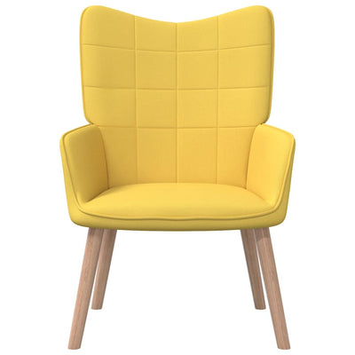 vidaXL Relaxing Chair with a Stool Mustard Yellow Fabric