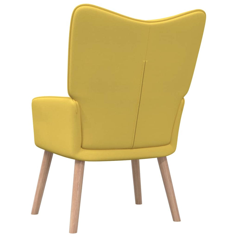 vidaXL Relaxing Chair with a Stool Mustard Yellow Fabric