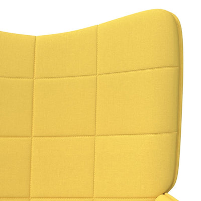 vidaXL Relaxing Chair with a Stool Mustard Yellow Fabric
