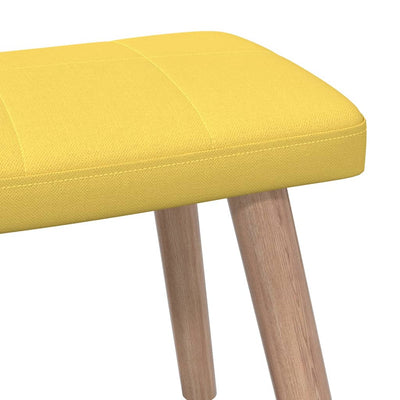 vidaXL Relaxing Chair with a Stool Mustard Yellow Fabric