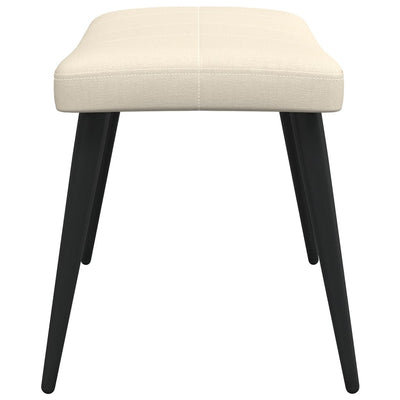 vidaXL Relaxing Chair with a Stool Cream Fabric