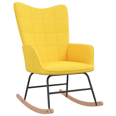 vidaXL Rocking Chair Mustard Yellow Fabric