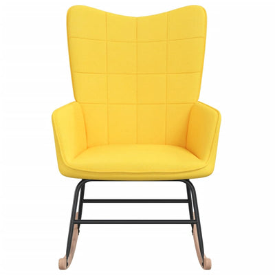 vidaXL Rocking Chair Mustard Yellow Fabric