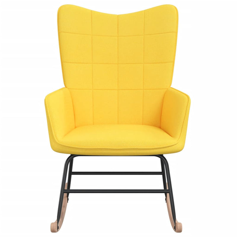 vidaXL Rocking Chair Mustard Yellow Fabric